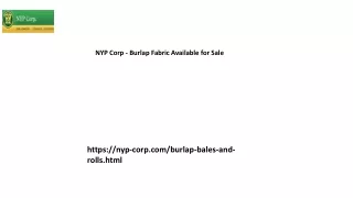 NYP Corp - Burlap Fabric Available for Sale....