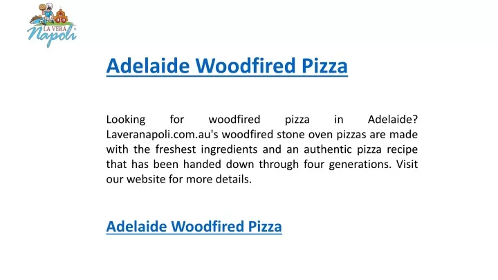 adelaide woodfired pizza