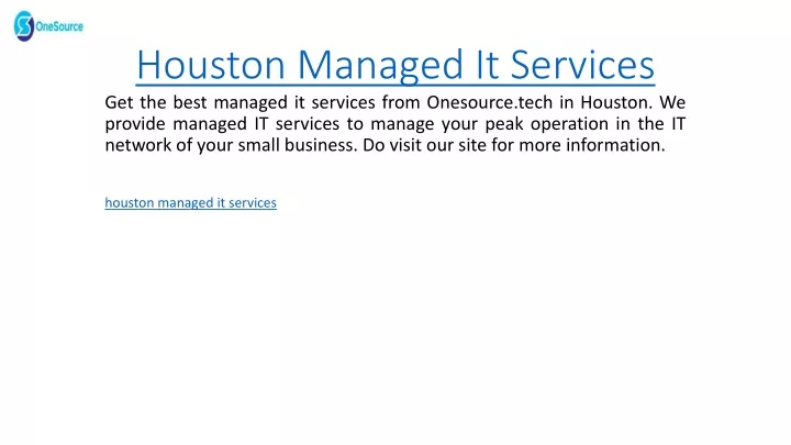 houston managed it services