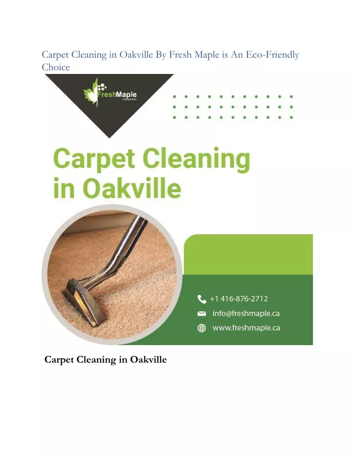 carpet cleaning in oakville by fresh maple