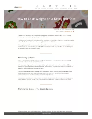 How To Lose Weight On A Keto Diet