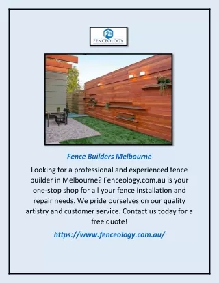Fence Builders Melbourne | Fenceology.com.au