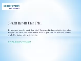 Credit Repair Free Trial  Repaircreditedu.com