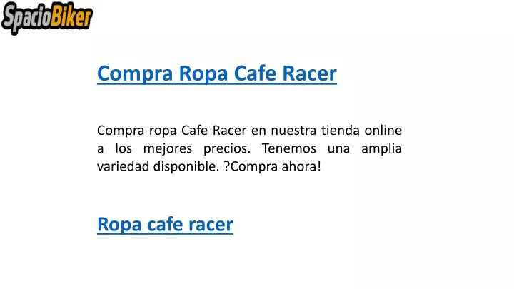 compra ropa cafe racer