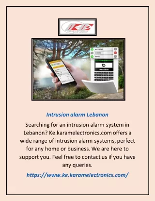 Intrusion Alarm Lebanon | Ke.karamelectronics.com