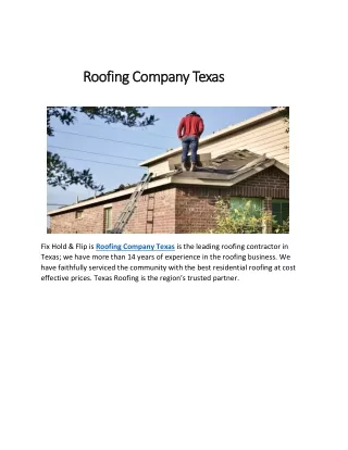 Roofing Company Texas