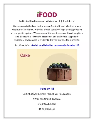 Arabic And Mediterranean Wholesaler Uk | Ifooduk.com