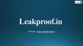 Leakproof- Water Tank Waterproofing Contractors