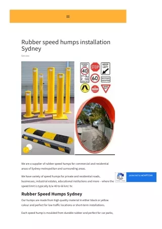 Rubber Speed Humps Installation Services Sydney | Rubber Speed Humps Installatio