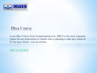 Dbca Course  Computerpoint.ac.in