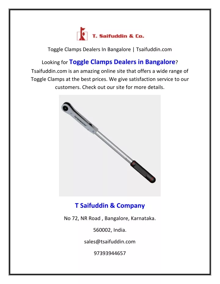 toggle clamps dealers in bangalore tsaifuddin com