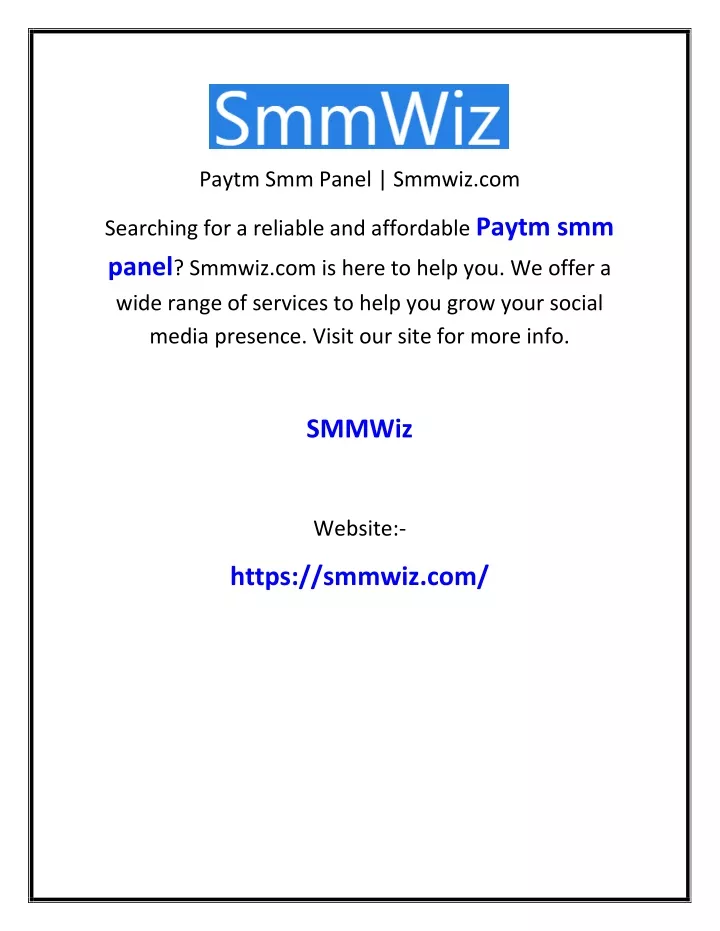 paytm smm panel smmwiz com