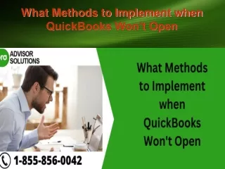what methods to implement when quickbooks won t open