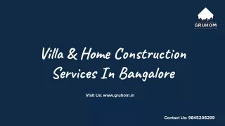 Home & Villa construction Service In Bangalore - Gruhom