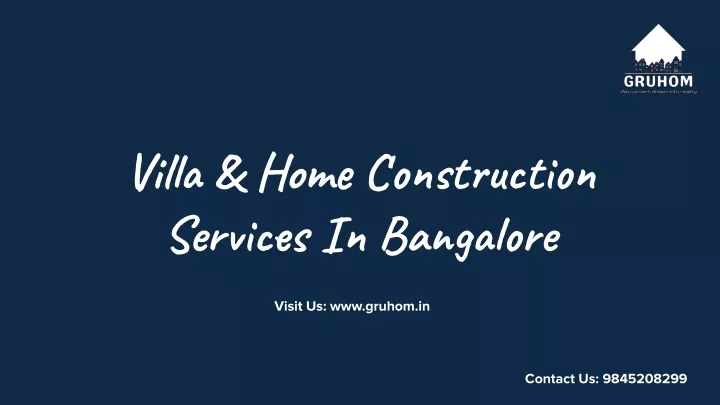 villa home construction services in bangalore