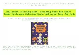 ^READ) Halloween Coloring Book  Coloring Book for Kids Happy Halloween Coloring Book  Activity Book for Kids [EBOOK]
