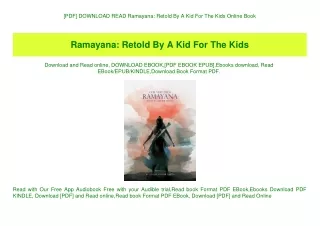[PDF] DOWNLOAD READ Ramayana Retold By A Kid For The Kids Online Book