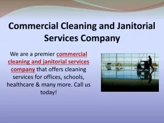 Commercial Cleaning and Janitorial Services Company