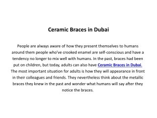Best Ceramic Braces Dubai