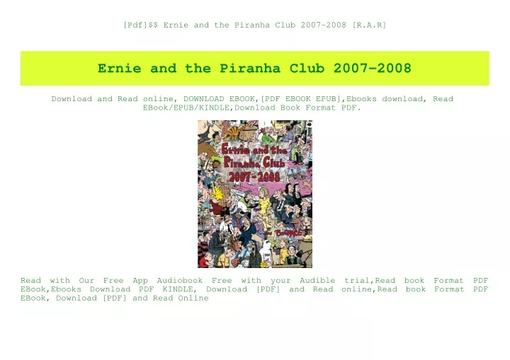 pdf ernie and the piranha club 2007 2008 r a r