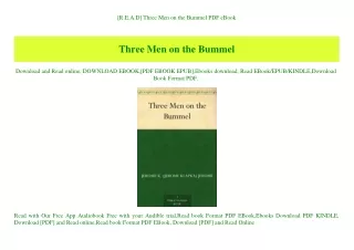 [R.E.A.D] Three Men on the Bummel PDF eBook