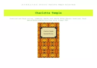 [D.O.W.N.L.O.A.D] [R.E.A.D] Charlotte Temple Online Book