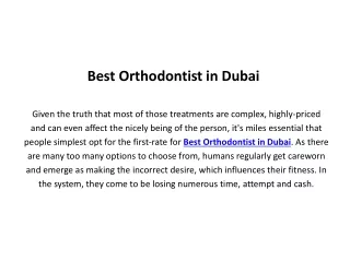 Best Orthodontist Dubai