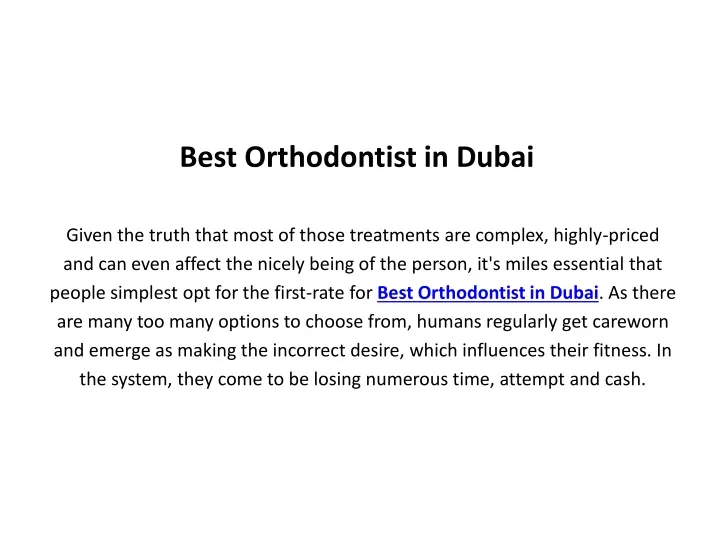 best orthodontist in dubai