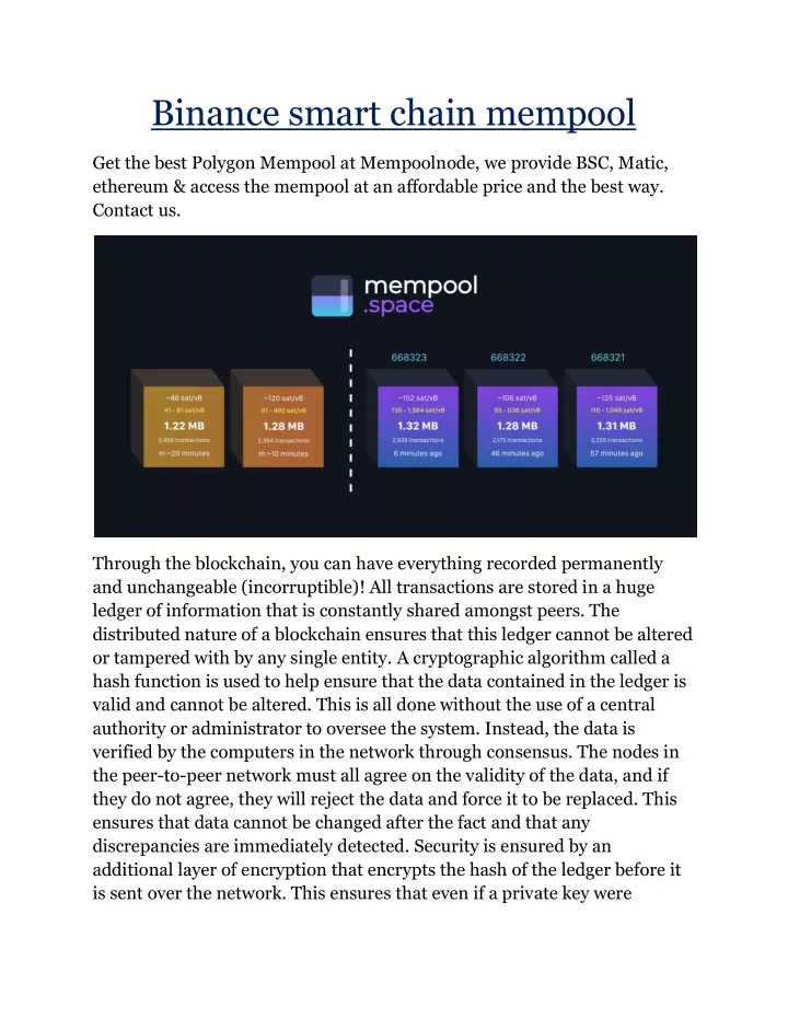 binance smart chain mempool