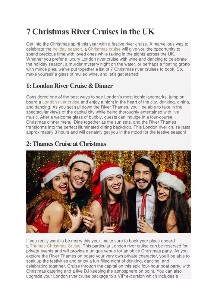 7 christmas river cruises in the uk