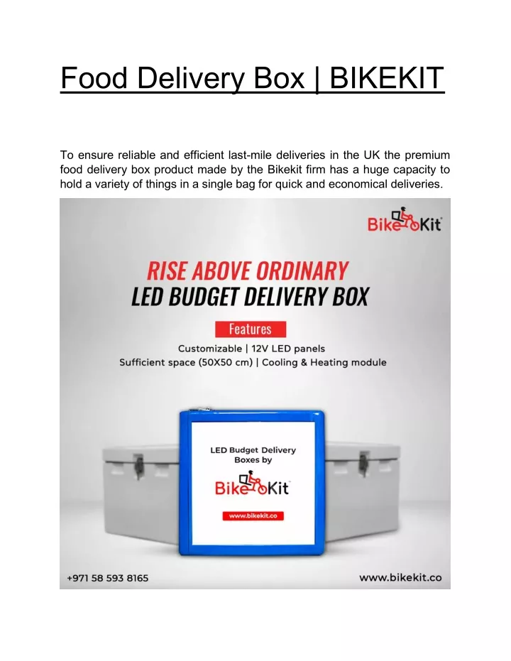 food delivery box bikekit