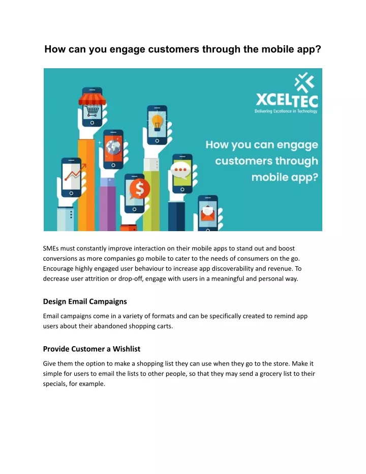 how can you engage customers through the mobile