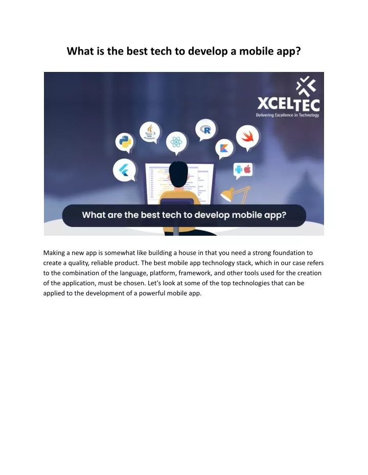 what is the best tech to develop a mobile app