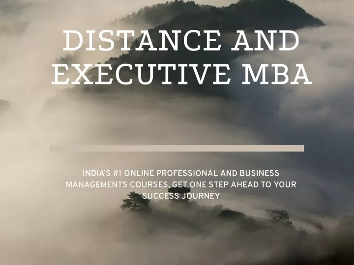 distance and executive mba