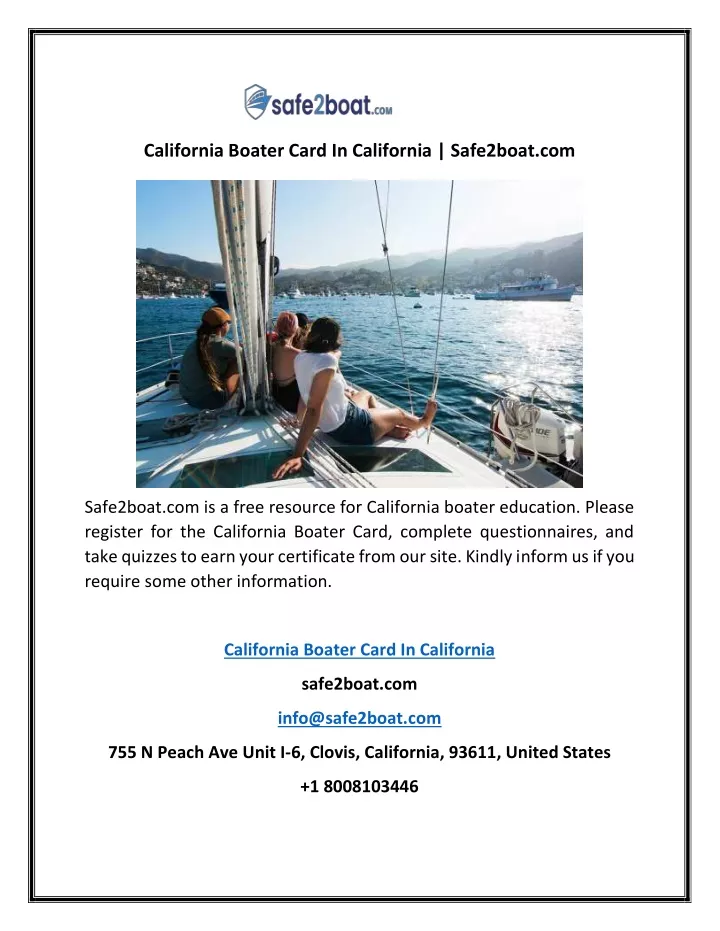 california boater card in california safe2boat com