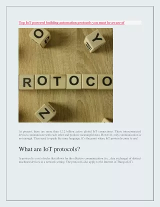 top iot powered building automation protocols