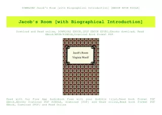 DOWNLOAD  Jacob's Room [with Biographical Introduction] [EBOOK EPUB KIDLE]