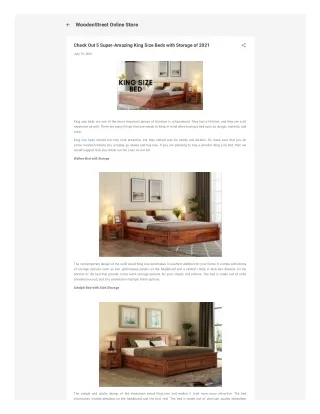 Shop King size Bed Online at Wooden Street and get Free shipping across India