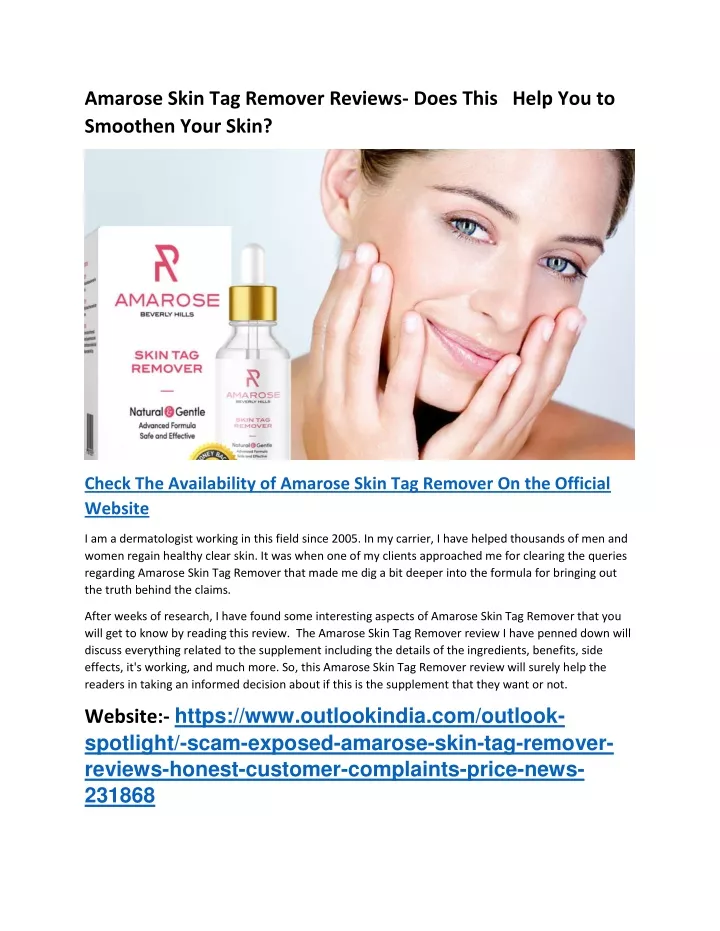 amarose skin tag remover reviews does this help