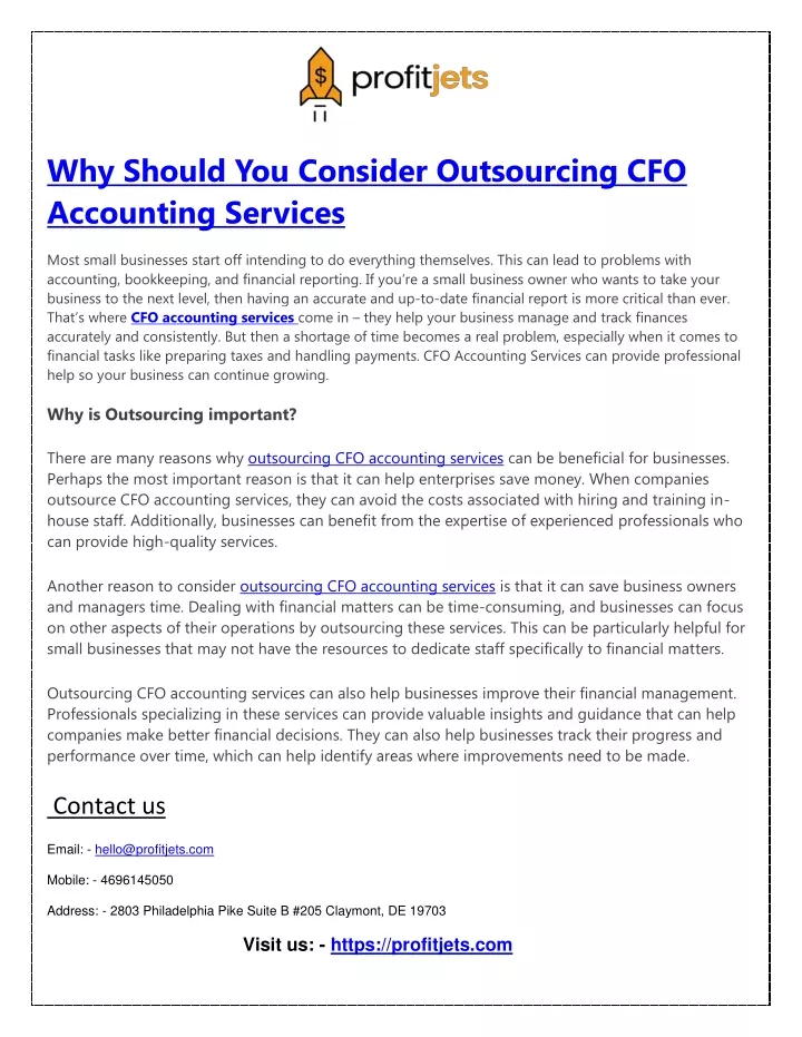 why should you consider outsourcing
