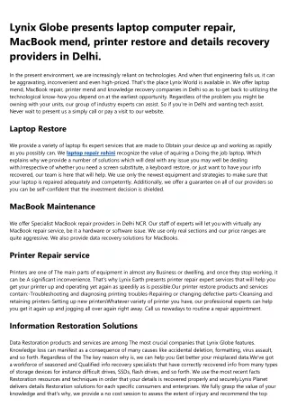 laptop repair online delhi