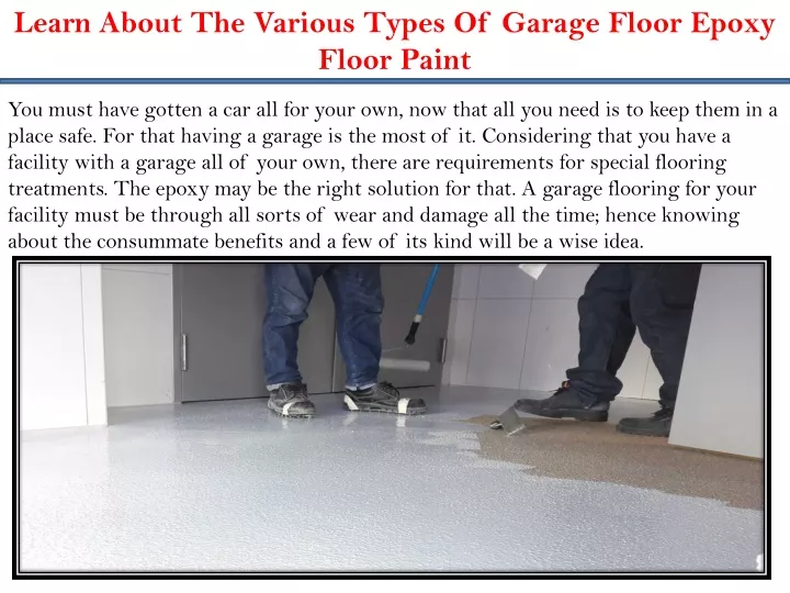 learn about the various types of garage floor