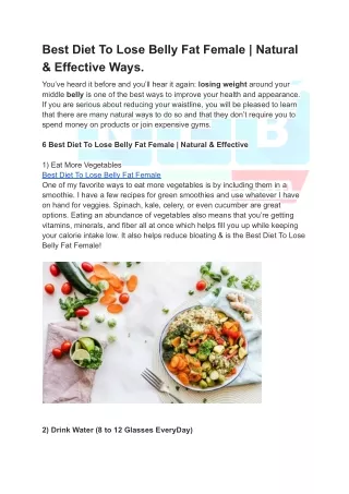 Best Diet To Lose Belly Fat Female _ Natural & Effective Ways. - Google Docs