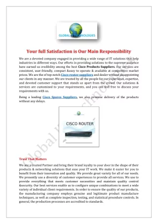 Your full satisfaction is our main responsibility