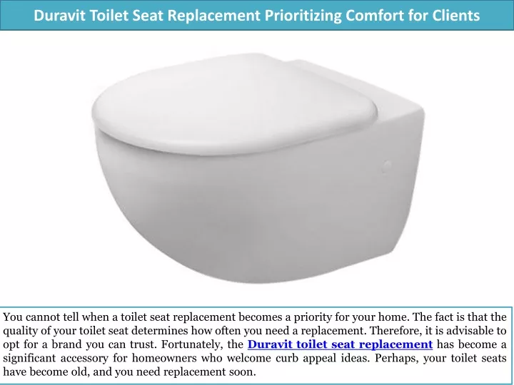 duravit toilet seat replacement prioritizing comfort for clients