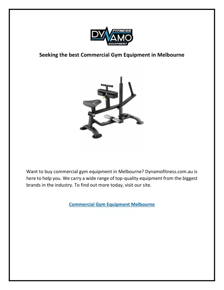 seeking the best commercial gym equipment