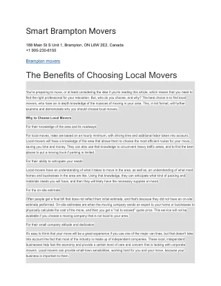 smart brampton movers