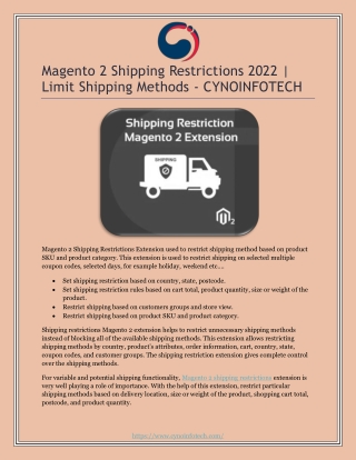 MAGENTO 2 SHIPPING RESTRICTIONS