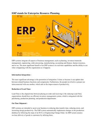 erp stands for enterprise resource planning
