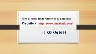 how to setup roadrunner pop3 settings website